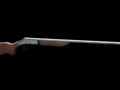 Ash Industries Singleshot Shotgun -3D Low Poly Low-poly 3D model
