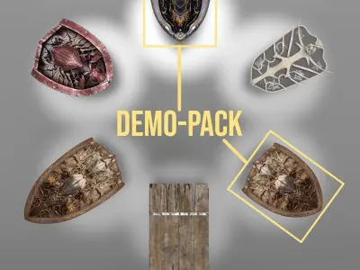 Shields Pack Free low-poly 3D model