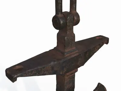Old rusty anchor   3D model