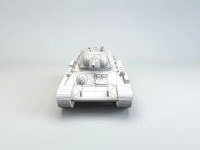 Low Poly T-34-76 1943 early medium tank Low-poly 3D model