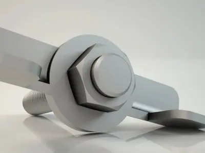 3d Bolt and Nut model 002 Original Sizes Clear Model 3D print  3D print model