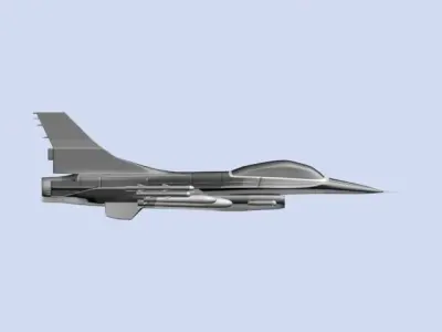 Airplane fighter jet flying in sky Free 3D model