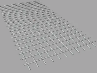 Concrete rebar mesh Low-poly 3D model