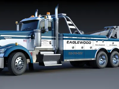 Kenworth W900 Wrecker truck 3D model