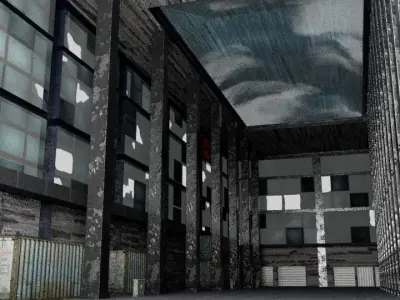 Abandoned Warehouse - Textured file 3D model