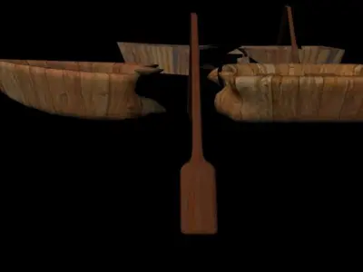 Wood Broken Boat Free low-poly 3D model
