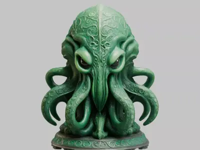 Detailed 3D model of Cthulhu Low-poly 3D model
