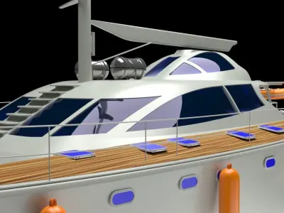 Cruising Catamaran Sailboat 3D model