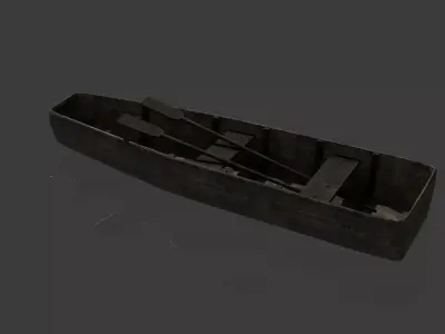 wood boat Free low-poly 3D model