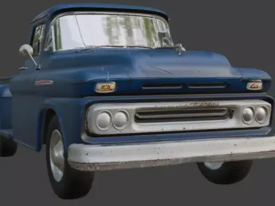 Old Scratched Pickup Truck 3D Model 3D model