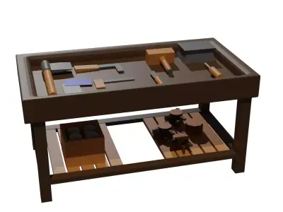 Low poly Tool Table  3D model