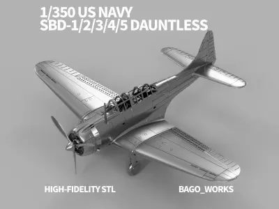 1-350 US Navy SBD 1 2 3 4 5 Dauntless STL 3D print model
