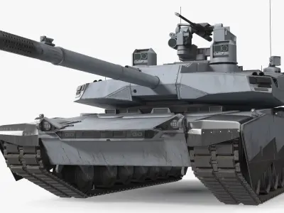 Old Grey Tank Abrams X Rigged for Maya 3D model