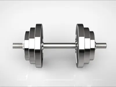 dumbbell pair of dumbbells 3D model 4