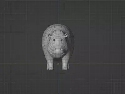 LowPoly Hippo Low-poly 3D model