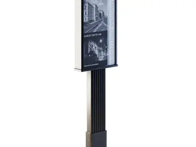 Advertising Pillar Low-poly 3D model