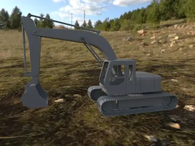toy digger excavator  Low-poly 3D model