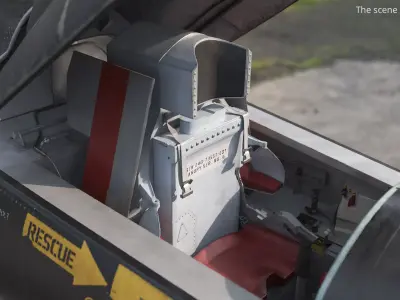 North American X15 Cockpit Ejection Seat Assembly 3D model