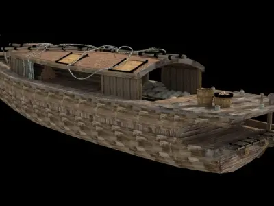 Chinese junk fishing  boat  3D model