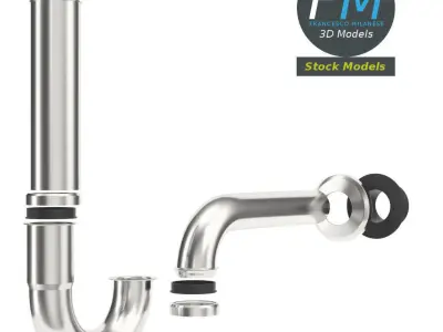 Basin sink siphon 3D model