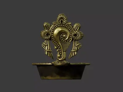 Small Brass Conch Lamp Low-poly 3D model
