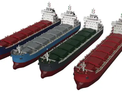 Panamax Bulk Ore Carrier Low-poly 3D model