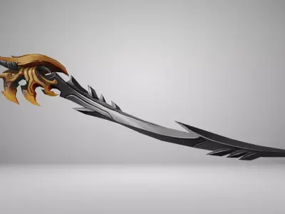 Futuristic Sword Low-poly 3D model 21