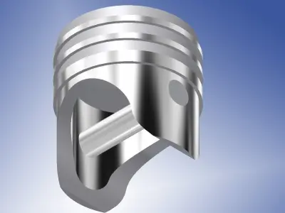 Piston stainless steel rod Free 3D model