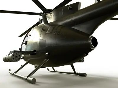 Helicopter MH-6 Game Ready Low-poly 3D model