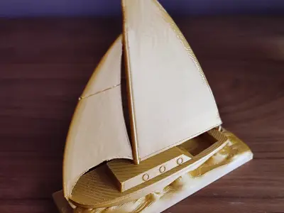 Souvenir Sailing Yacht at Sea  3D Printable FDM Model 3D model