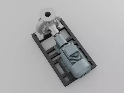 Industrial Centrifugal Pump Lightweight Visual Model 3D model