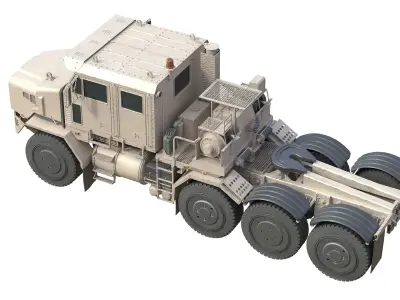 Oshkosh HET A1 Military Truck Desert  Desert Low-poly 3D model