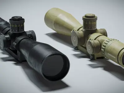 Scope Schmidt and Bender Sight low-poly 3d model Low-poly 3D model