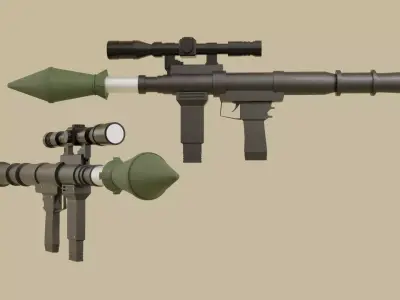 Rocket Launcher with Detailed Texturing Low-poly 3D model