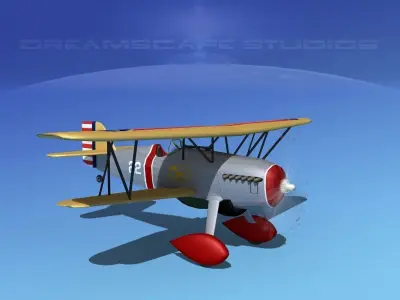 Curtiss P-6E Hawk V07 3D model