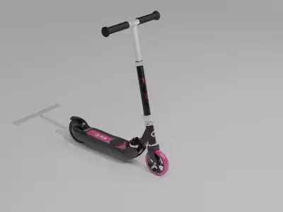 Kids Kick Scooter Pink Low-poly 3D model