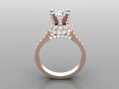 Diamond Wedding Women Ring 1WR296 3D print model