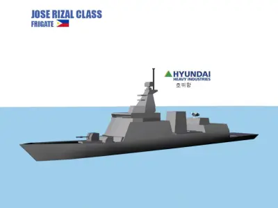 Frigate Jose Rizal Class Low-poly 3D model