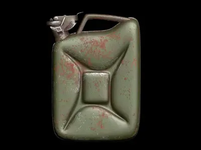 Metallic gas canister v2 3D model