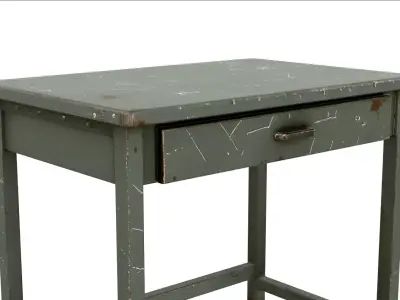 Soviet Metal Desk Free low-poly 3D model