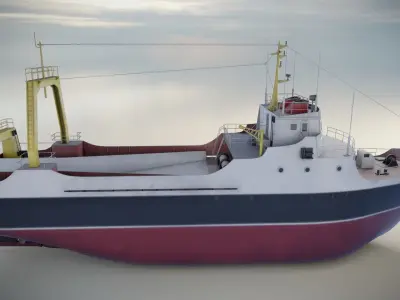 Fishing Vessel Low-poly 3D model by MinoD