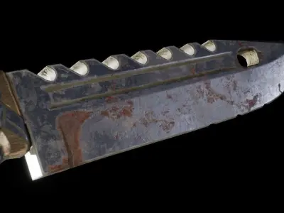Rusty Combat Knive Low-poly 3D model