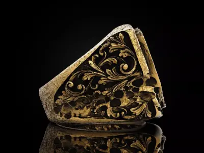 Ruinism Series Weathered Ancient Artifact Mens Ring 3D print model