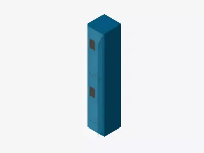 Locker - Metal - Locka - Classic - Double Tier Low-poly 3D model