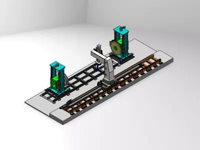 HEADSTOCK AND TAILSTOCK MANIPULATOR WITH ROBOTIC SLIDER 3D model