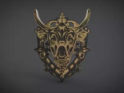 Dark Horse Shield Low-poly 3D model
