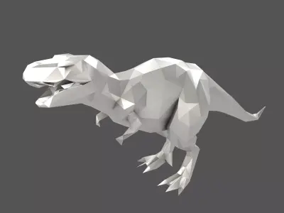 Low Poly Tyrannosaurus Statue v1 003 Low-poly 3D model