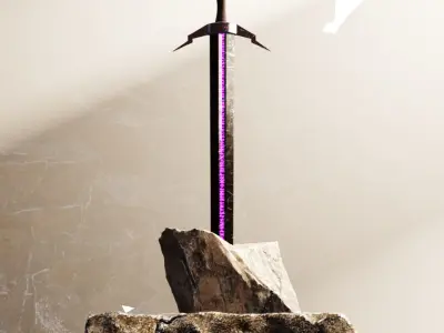 BLACK BLADE SWORD Low-poly 3D model