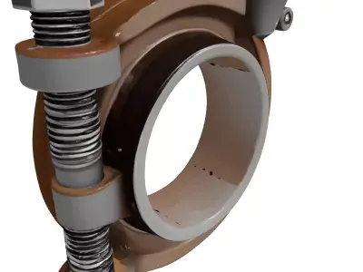 Industrial Pipe Clamp Component 3D model