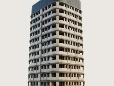 Building Skyscraper City Town Downtown Office Space Work Street Low-poly 3D model buy
